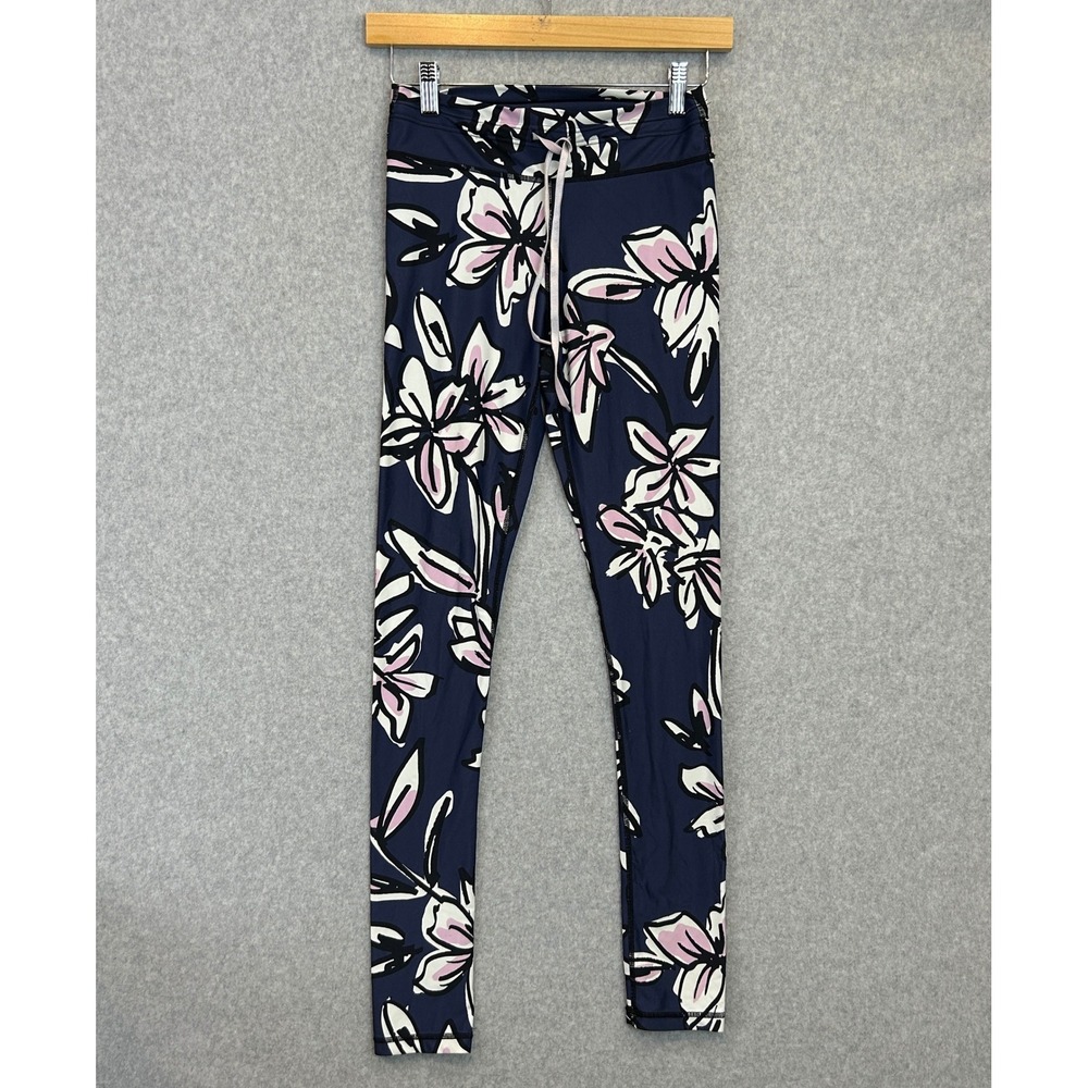 The Upside Leggings Navy Pink Tropical  Floral Activewear Workout Yoga Size S